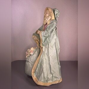Vintage Silvestri Paper Mache Santa Clause & Gifts   16” Tree Topper